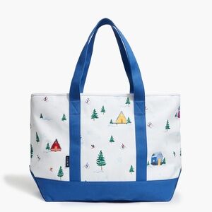 J. Crew Ski-print structured canvas tote bag